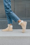 Shapen Fluffy beige | beżowe zimowe damskie buty barefoot